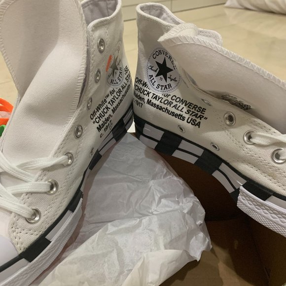 off white high top converse